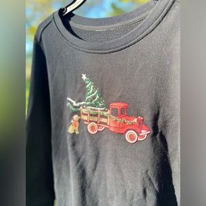 Christmas Truck Sweatshirt with Sparkle